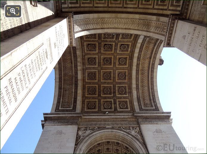 Arches inside the Arc de Triomphe