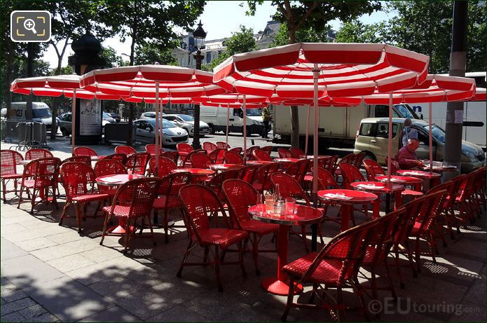 Restaurant tables on Avenue des Champs Elysees