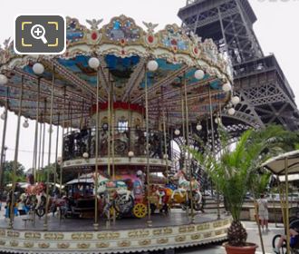 Childrens carrousel and Eiffel Tower