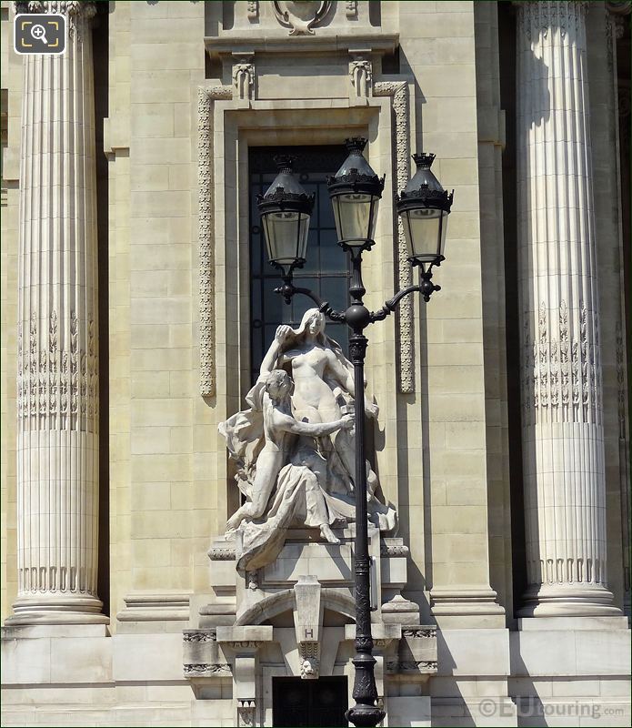 Statues next to entrance at the Grand Palais