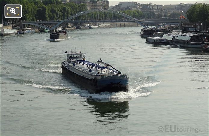 Cargo barges on the River Seine