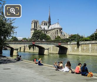 Pont l'Archeveche, River Seine and Notre Dame