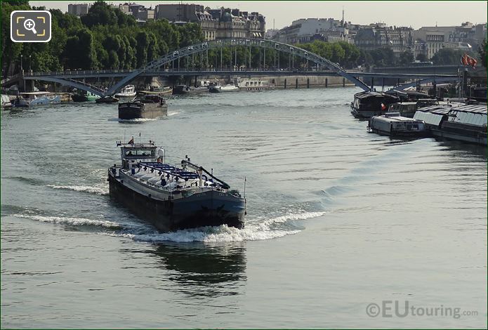 Cargo barges on the River Seine