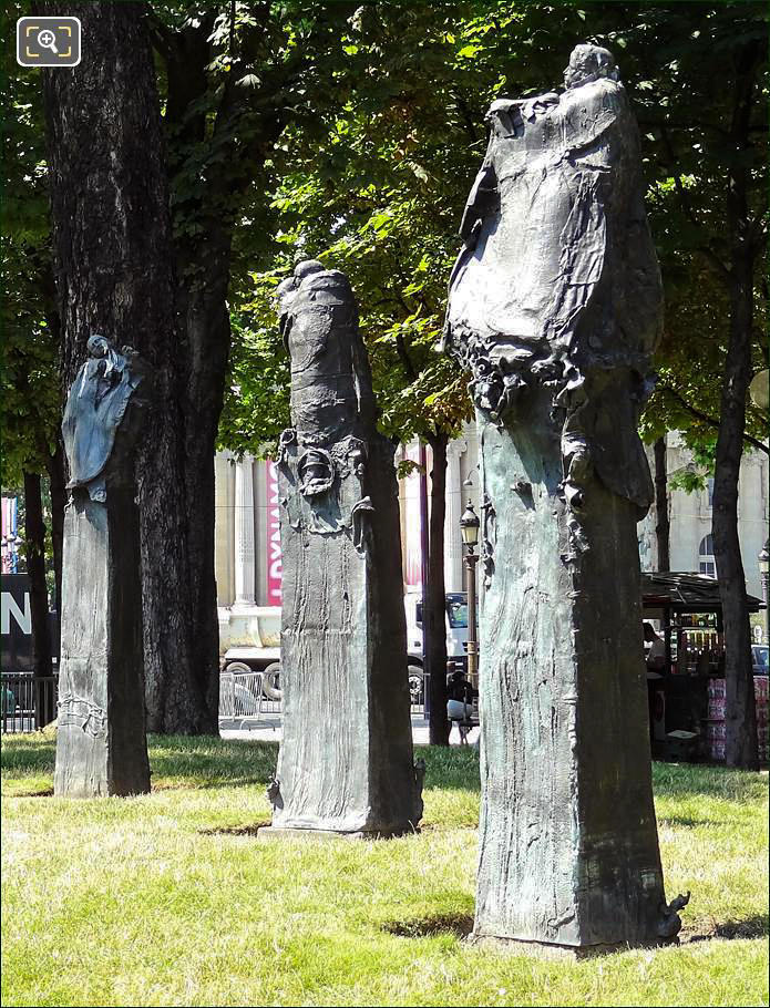 Jean Moulin statues at Champs Elysees Gardens