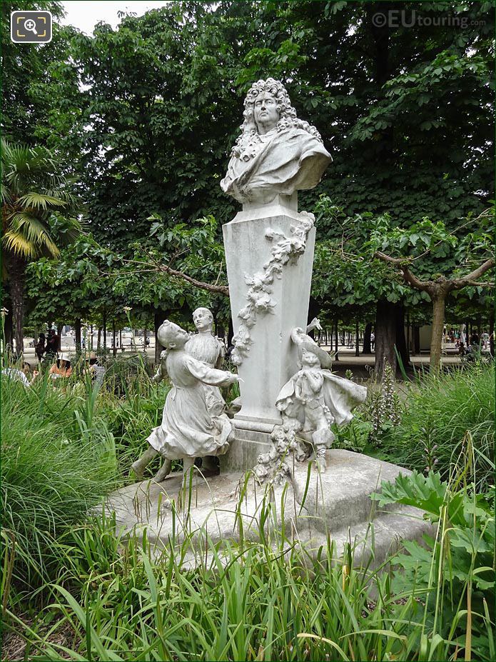 Charles Perrault monument in Tuileries
