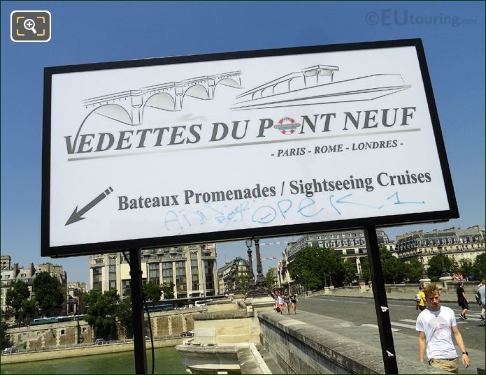 Sign for Vedettes du Pont Neuf