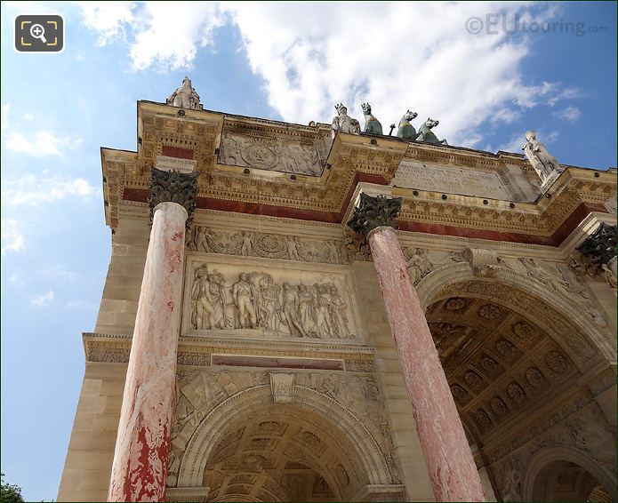 Marble columns on Arc de Triomphe du Carrousel