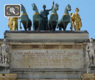 Quadriga statues on the Arc de Triomphe du Carrousel