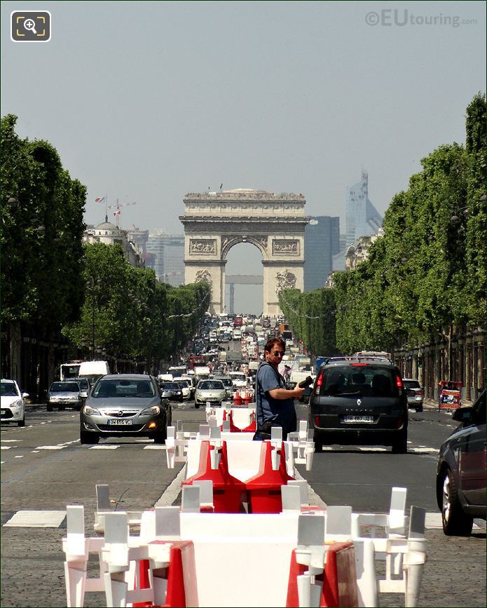 Avenue des Champs Elysees and Arc de Triomphe view from Place de la Concorde 