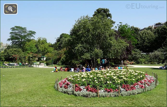 Trees and flowerbeds in the Champ de Mars