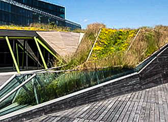 Roof top gardens at Cite de la Mode et du Design