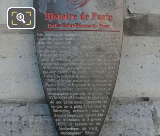 Official tourist information board for Eglise Saint-Etienne-du-Mont