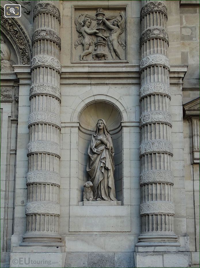 Patron Saint of Paris statue on Eglise Saint-Etienne-du-Mont