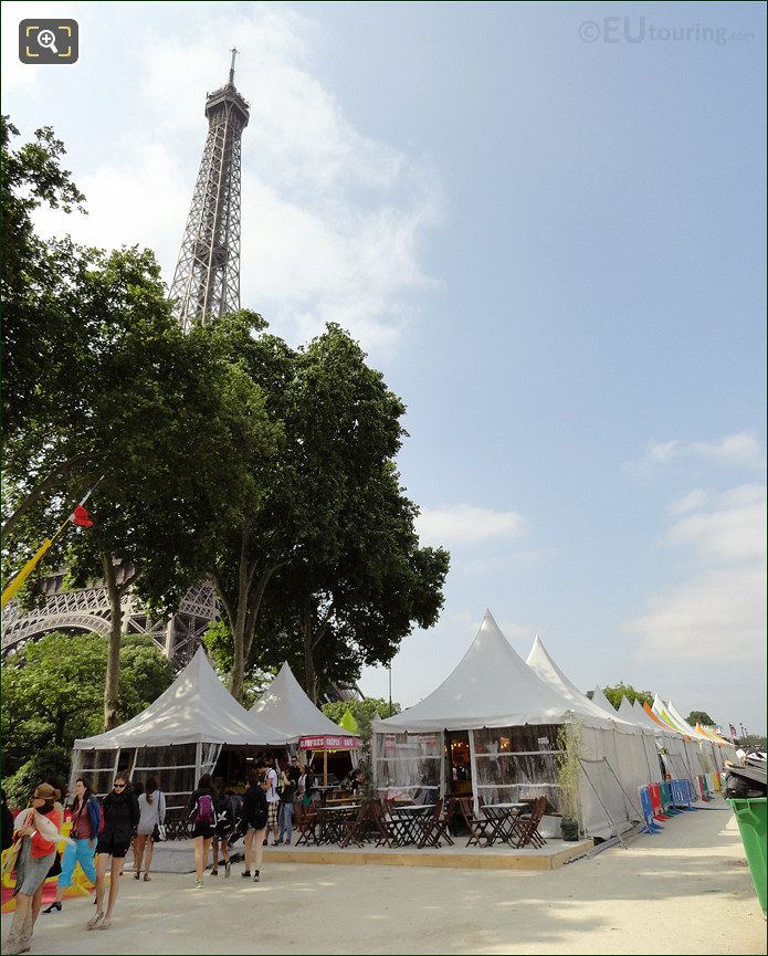 Market next to Eiffel Tower