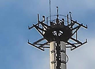 Eiffel Tower top communications aerials