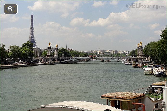 Eiffel Tower, River Seine and Pont Alexandre III