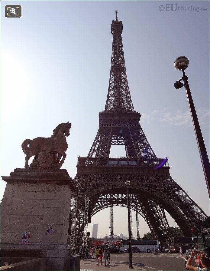 Eiffel Tower with Gallic Warrior statue