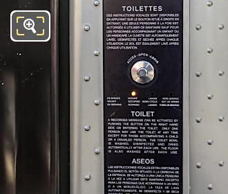Control panel and instructions for free public toilets in Paris