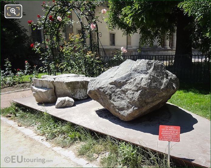 Mineral rocks within the rose garden