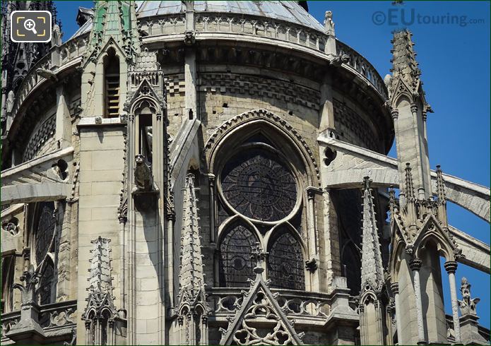 Gargoyles on eastern facade Notre Dame Paris