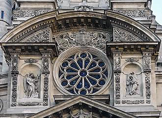 The Saint Genevieve Sculpture On Eglise Saint-Etienne-du-Mont Eglise Saint-Etienne-du-Mont Saint Genevieve Sculpture