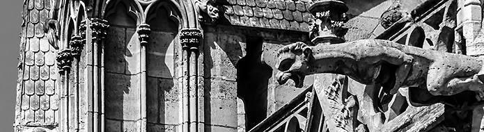 South side Gargoyle statue at Notre Dame Cathedral