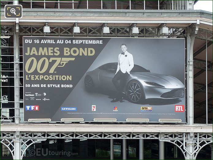 James Bond Exhibition sign in Paris