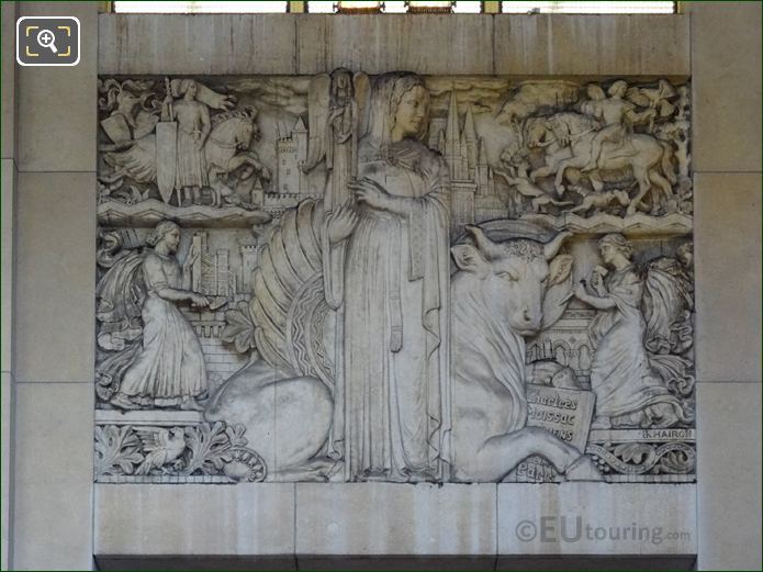 Bas relief sculpture by C Hairon in Jardins du Trocadero
