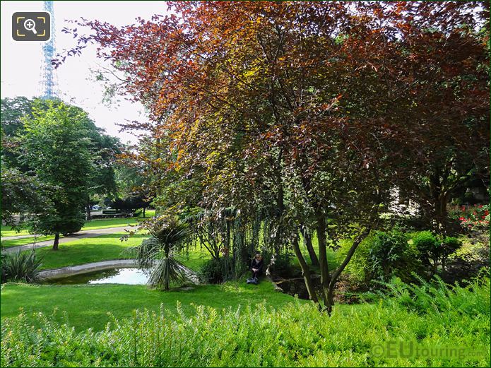 Two ponds in Jardins du Trocadero looking SE