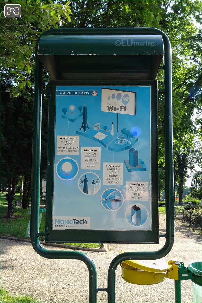 Paris Wi-Fi info board in Jardins du Trocadero