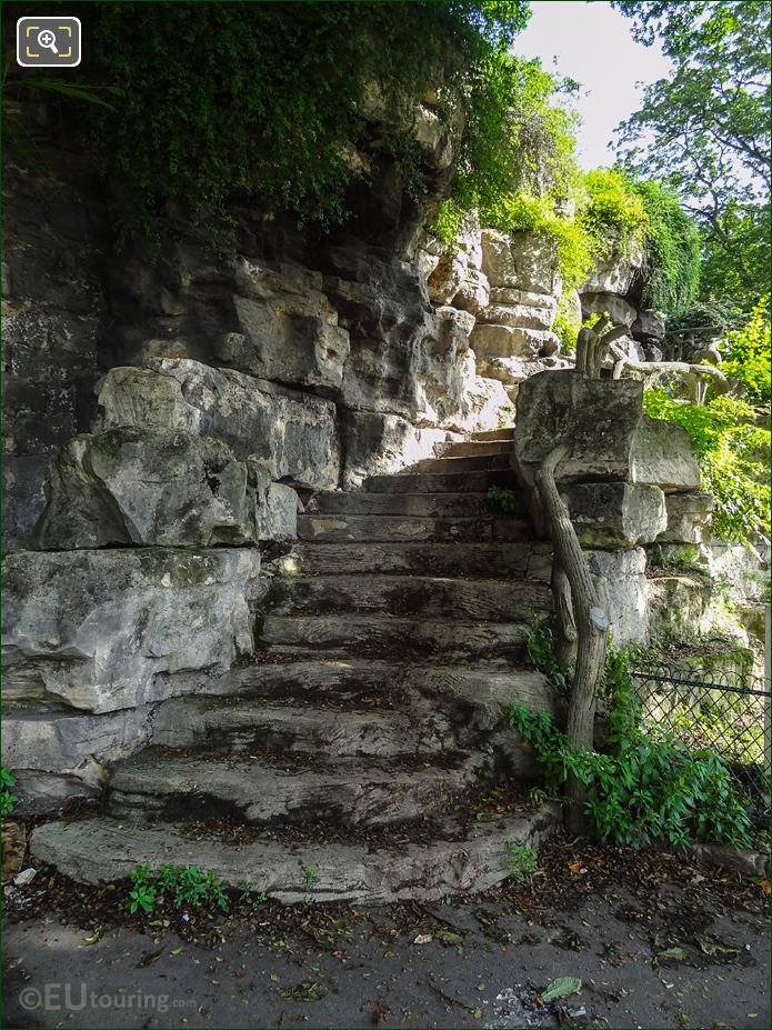 SW corner of Jardins du Trocado with winding stone steps