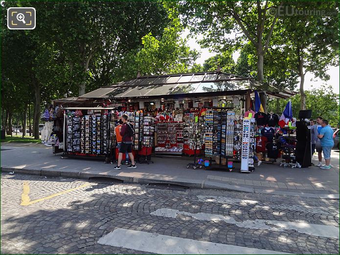 Kiosk gift shop at Jardins du Trocadero, Paris