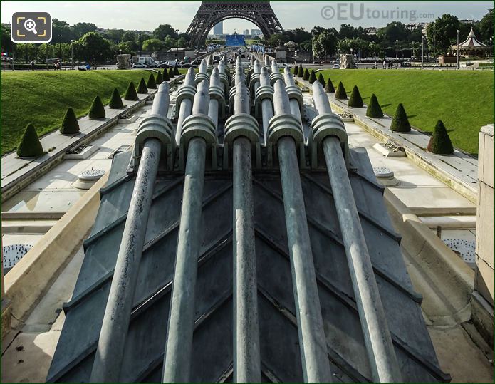 Warsaw Fountain water cannons in Jardins du Trocadero