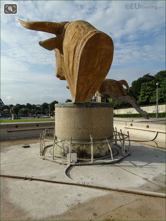 Pipe work for water jets around Bull and Deer fountain, Jardins du Trocadero