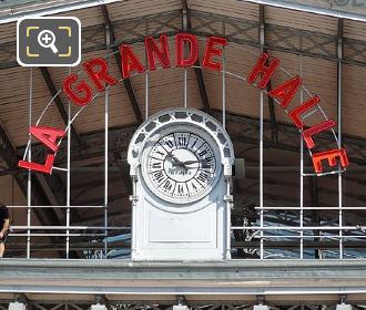 La Grande Halle sign and clock