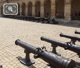 Les Invalides Cour d'Honneur with its cannons