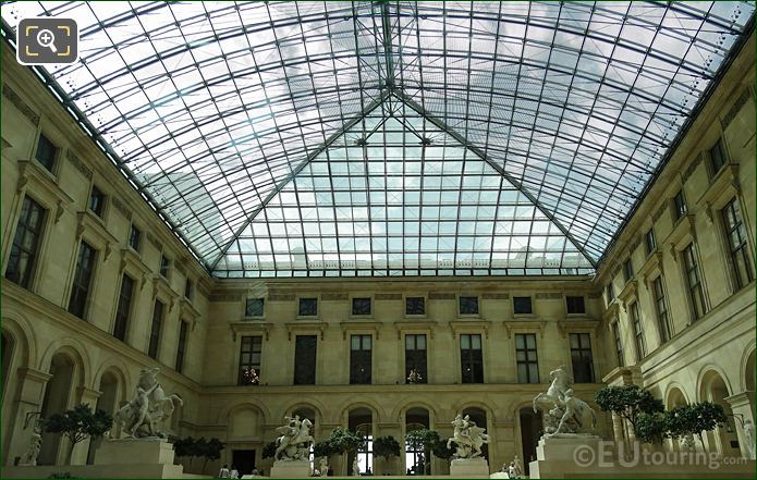 Glass roof over Richelieu courtyard