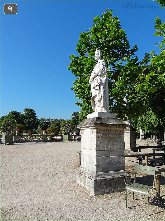 South view by Queen of France statue, Jardin du Luxembourg West terrace