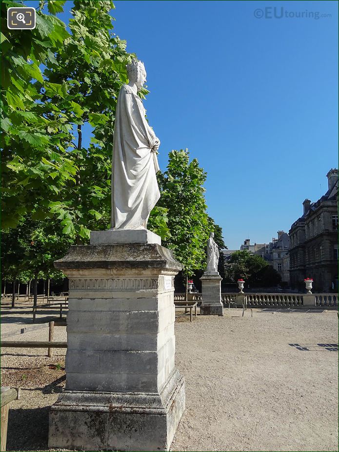 Statues and North view over West terrace in Jardin du Luxembourg