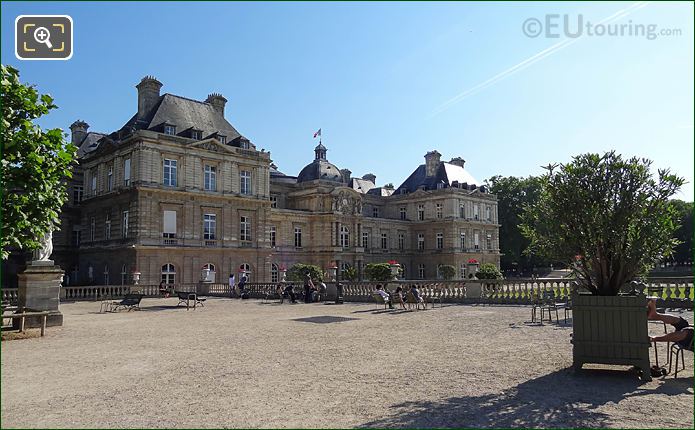 Palais du Luxembourg viewed from North end of West terrace