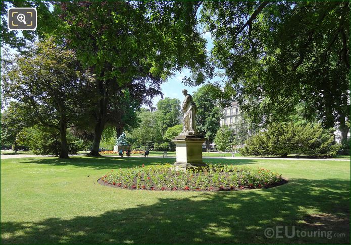 Jardin du Luxembourg statues in flowerbeds