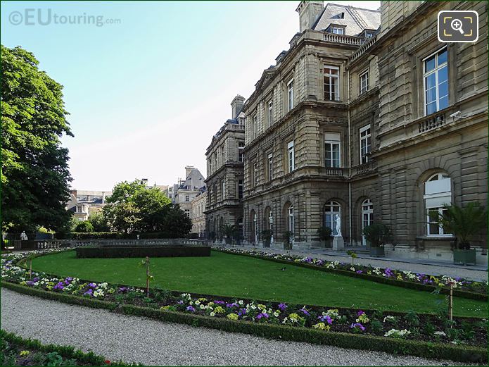 Formal gardens and West facade of Palais du Luxembourg