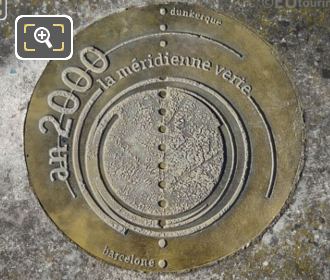 Bronze Meridian line disc in Jardin du Luxembourg