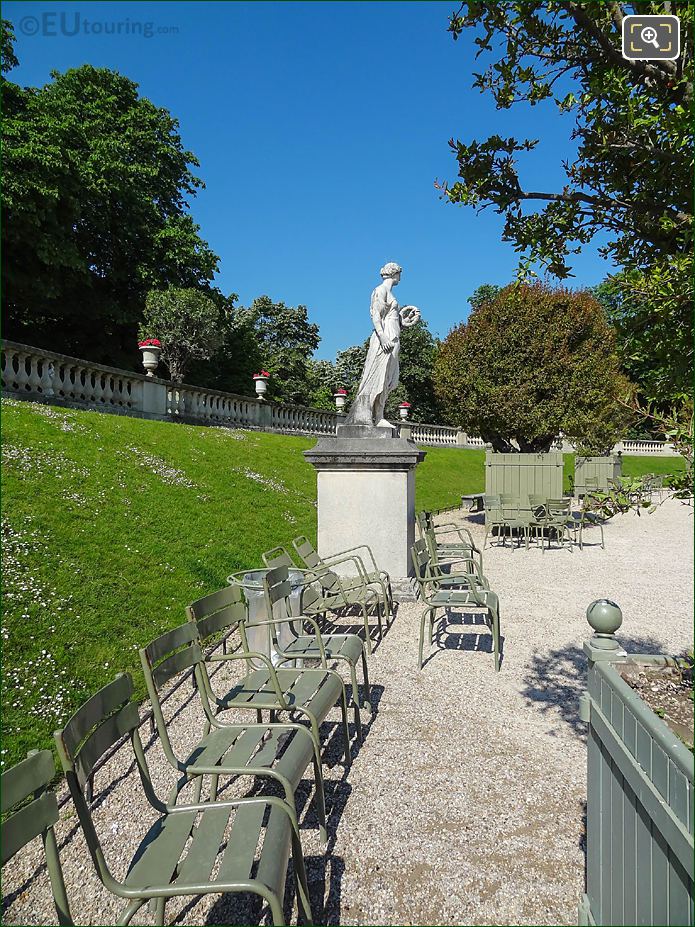 West terrace of Jardin du Luxembourg and Flore statue