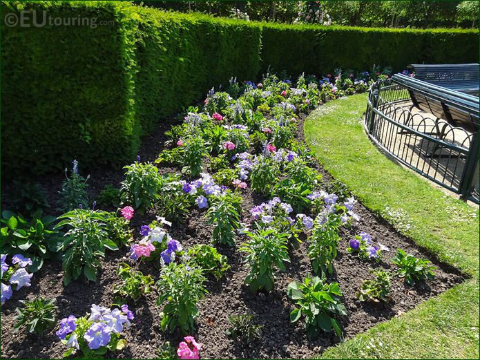 Flowerbed in Jardin de la Roseraie of Jardin du Luxembourg