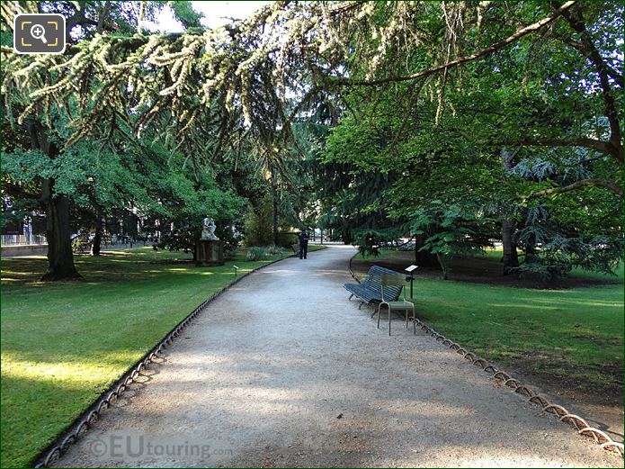 Gravel garden path East side of Jardin du Luxembourg, Paris