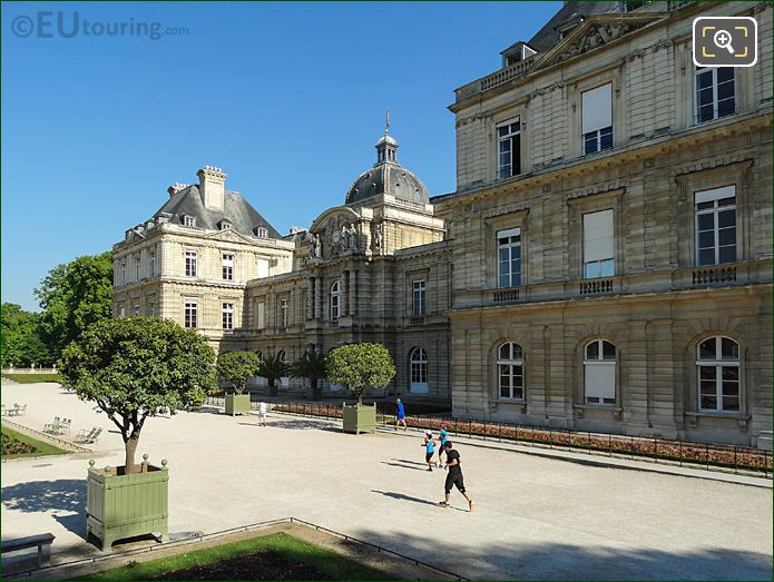 West view along Palais du Luxembourg South facade, Luxembourg Gardens