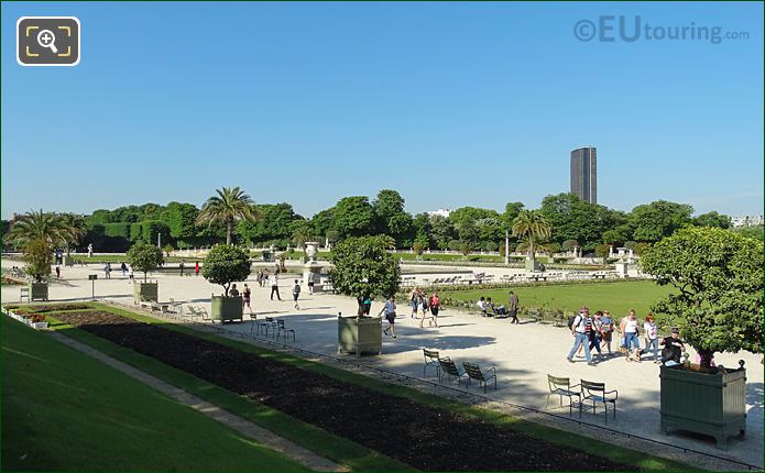 Garden and Grand Basin viewed from East terrace of Jardin du Luxembourg