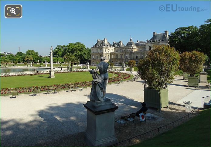 Eastern semi-circular terrace looking NW to Luxembourg Palace