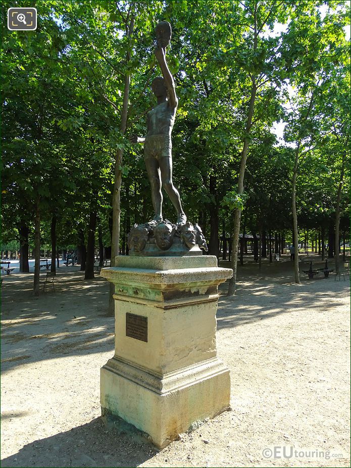 Jardin du Luxembourg Merchant of Masks statue East side
